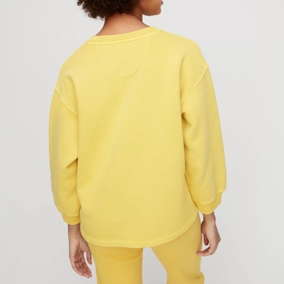 Wilfred Free Aritzia Nan Crewneck Vintage Brushed Cotton Acacia Sweatshirt Top - Picture 2 of 14